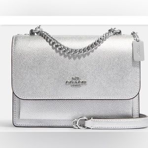 COACH MINI CLARE CROSSBODY SILVER NWT